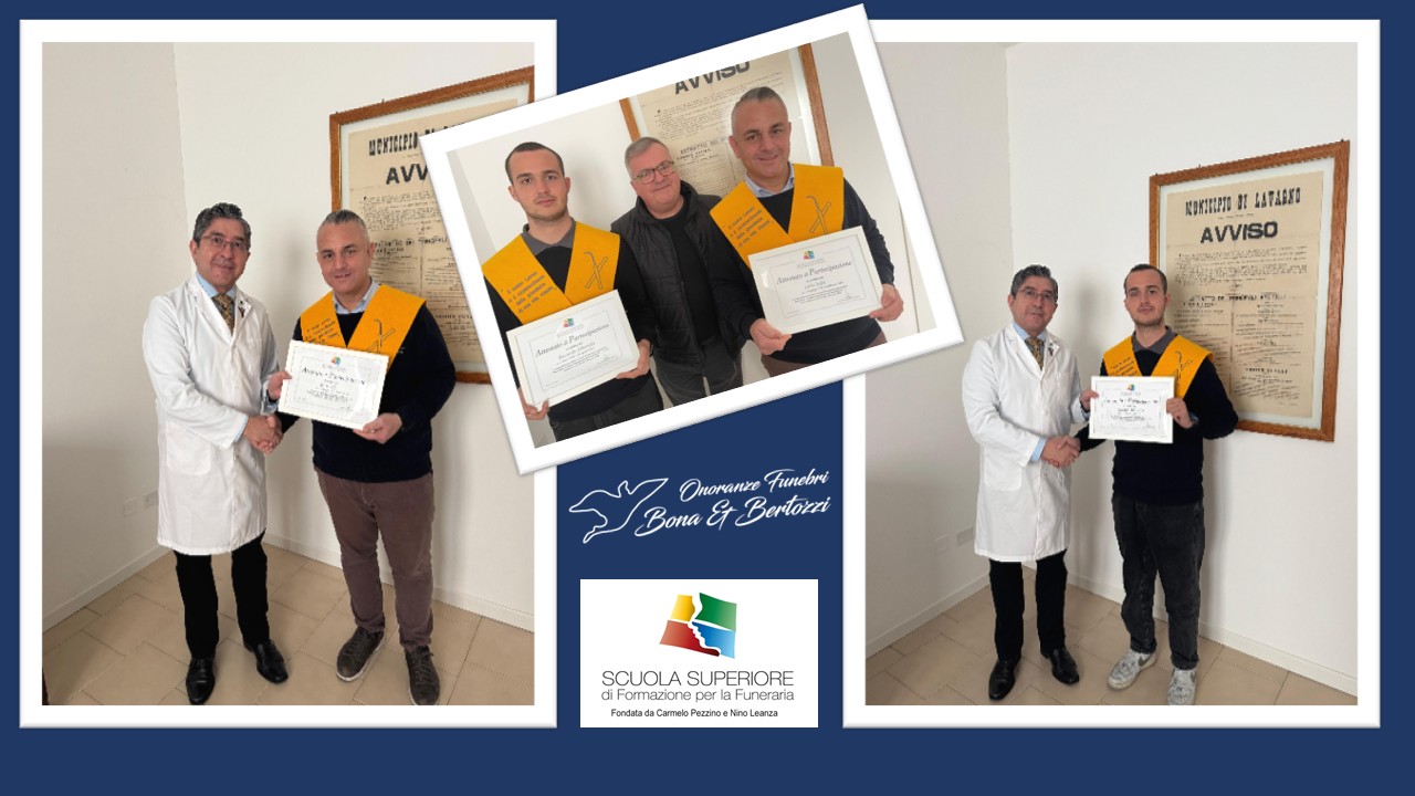Le Onoranze Funebri Bona e Bertozzi di Arcole (VR) scelgono la formazione di alto livello della SSFF.