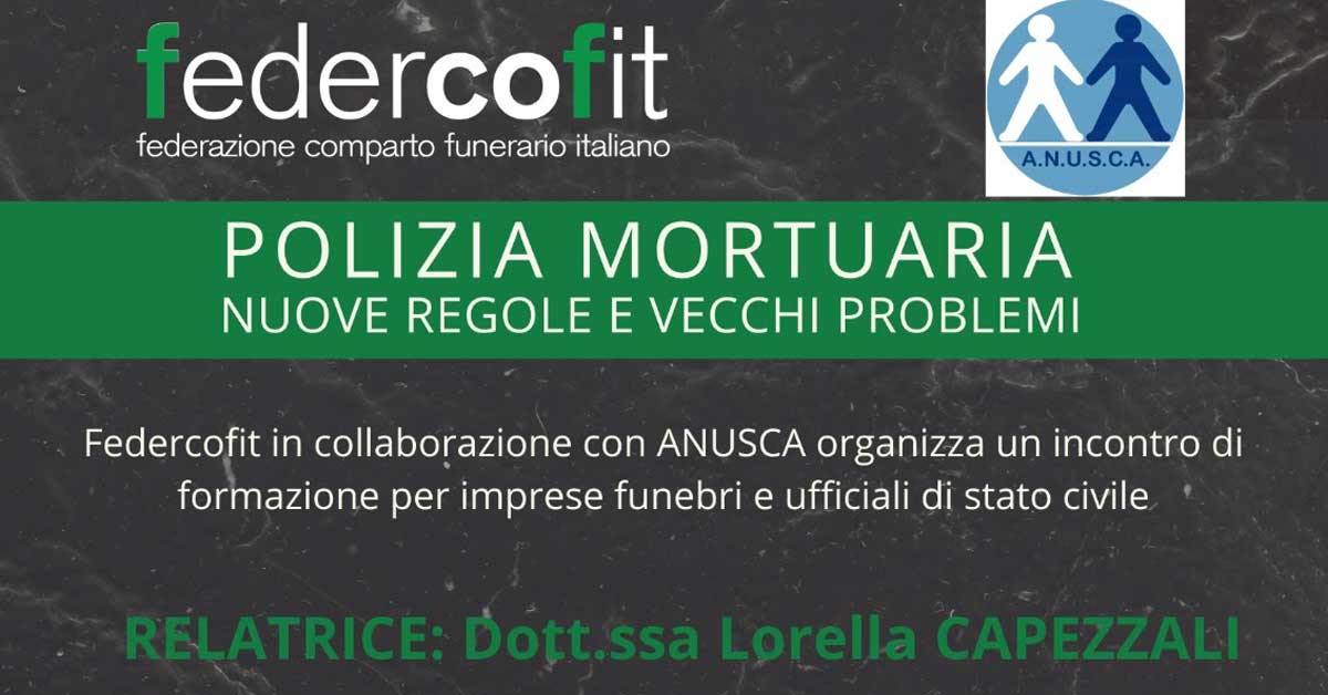 Convegno a Genova a cura di FEDERCOFIT e ANUSCA:  Come la Legge regionale ha cambiato le esequie in Liguria.