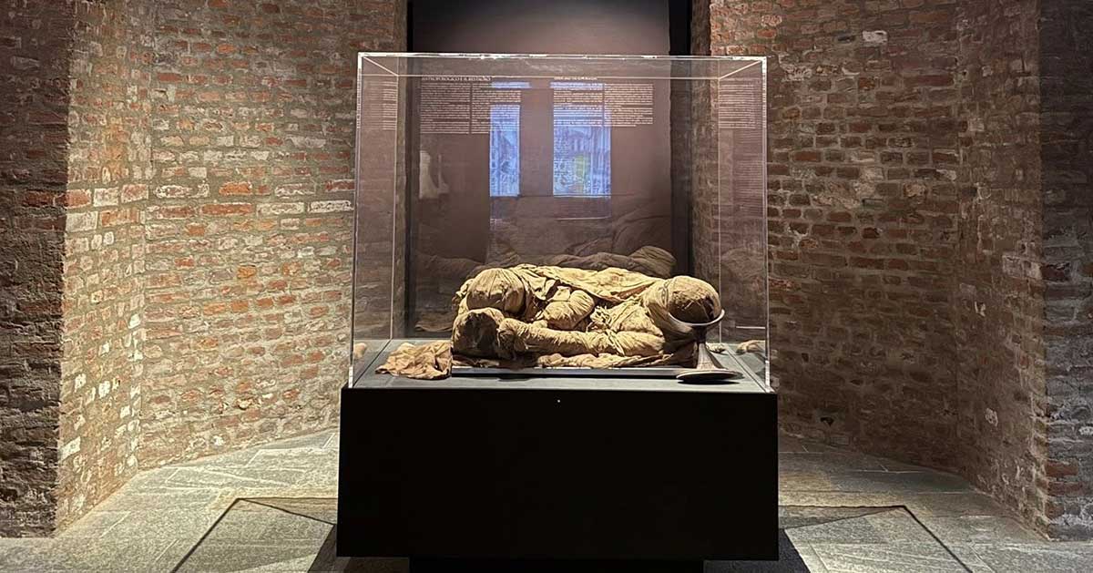 La mummia di 4.500 anni custodita nei Musei Reali di Torino.